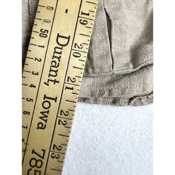 Y2K Utility Linen Vest Tan Safari Vibes Outdoorsy Core Sz S - Picture 10 of 12